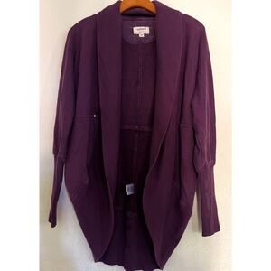 Aritzia Wilfred Diderot Sweatshirt Cardigan Women S Burgundy Open Heavy Shawl